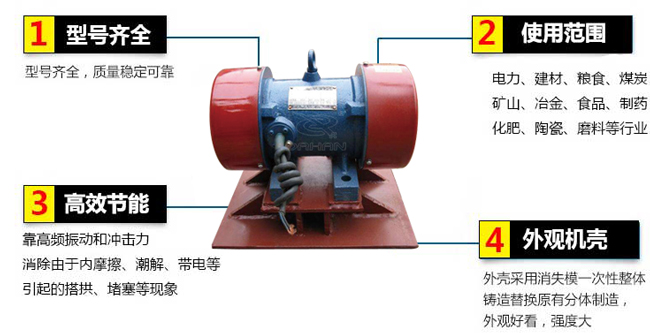 lzf倉壁振動器：1，型號齊全：型號齊全，質量穩定可靠。2，適用范圍：電力，建材，糧食，煤炭，礦山，冶金，食品，制藥，化肥，陶瓷，磨料等行業。3，高效：靠高頻振動和沖擊力消除由于內摩擦，潮解，帶電等引起的塔供，堵塞等現象。4，外觀機殼：外殼采用消失模一次性整體鑄造替換原有分體制造，外觀好看，強度大。